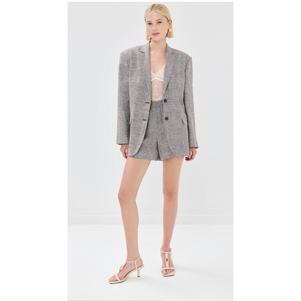 Anine Bing Quinn Blazer Brown Plaid NWT Size M